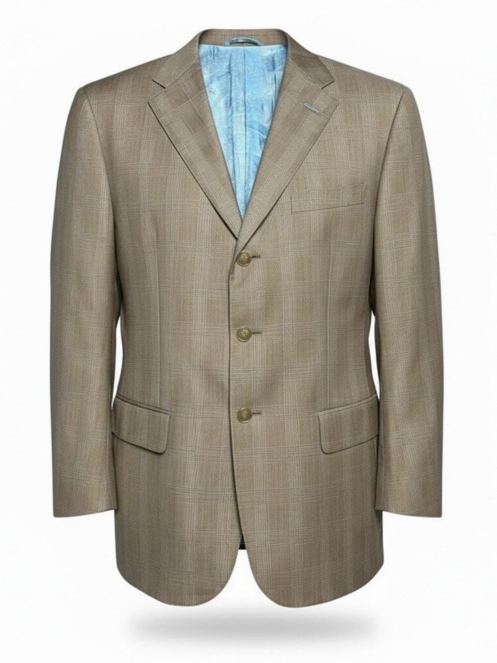 Astor & Black Blazer Luxury Custom Made Plaid Checkered Suit Jacket Mens Medium